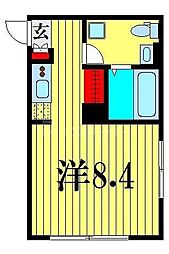 JR総武線 小岩駅 徒歩5分の賃貸マンション 2階ワンルームの間取り