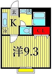 都営新宿線 一之江駅 徒歩10分の賃貸アパート 1階1Kの間取り