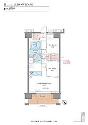 都営新宿線 船堀駅 徒歩21分の賃貸マンション 8階2LDKの間取り