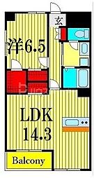 都営新宿線 船堀駅 徒歩9分の賃貸マンション 3階1LDKの間取り