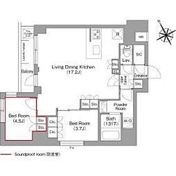 JR総武線 平井駅 徒歩8分の賃貸マンション 2階2LDKの間取り