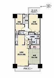 JR総武線 新小岩駅 徒歩19分の賃貸マンション 6階3LDKの間取り