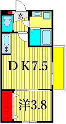 JR総武線 新小岩駅 徒歩10分の賃貸アパート 1階1DKの間取り