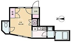 JR総武線 新小岩駅 徒歩8分の賃貸アパート 1階ワンルームの間取り