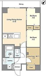 グランカーサ西葛西 2SLDKの間取図画像