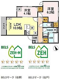 シャルマン 2LDKの間取図画像