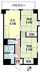 フォークス小岩 2DKの間取図画像