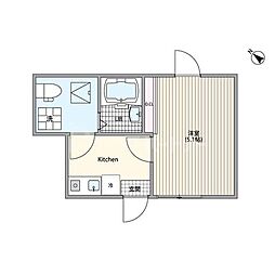 サザンロード新小岩II 1Kの間取図画像