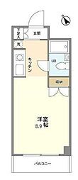 アルモニコンフォール ワンルームの間取図画像