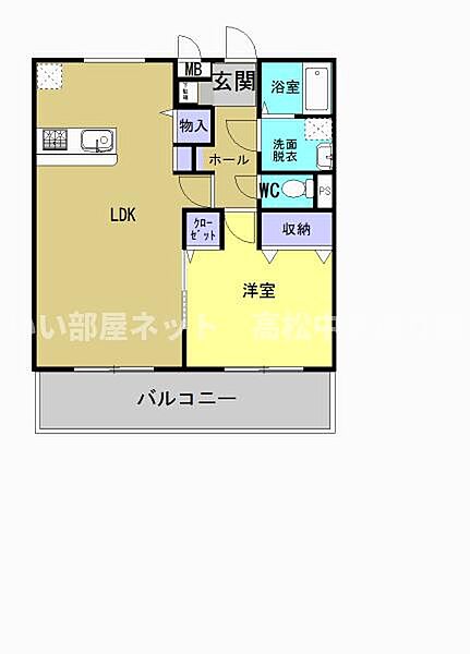 サンモールII　2階 202｜香川県高松市林町(賃貸マンション1LDK・2階・54.15㎡)の写真 その2