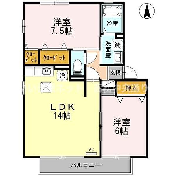グレイスフル屋島 B棟 B102｜香川県高松市屋島西町(賃貸アパート2LDK・1階・60.88㎡)の写真 その2