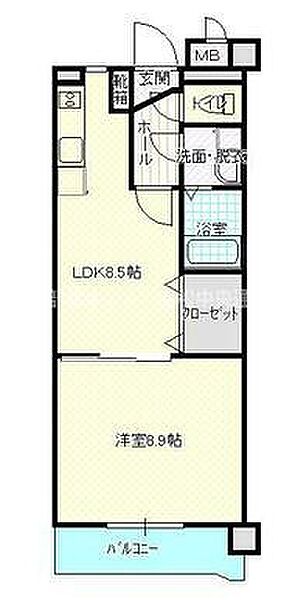 ハッピーフライト　3階 305｜香川県高松市林町(賃貸マンション1LDK・3階・40.59㎡)の写真 その2