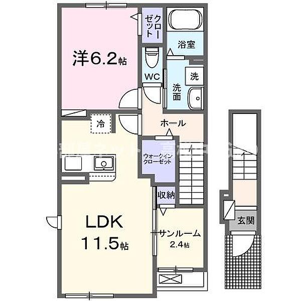 アメニティーハイツ川島VI 201｜香川県高松市川島東町(賃貸アパート1LDK・2階・50.96㎡)の写真 その2