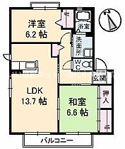 ひまわりハイツ B棟 102 ｜ 香川県高松市林町（賃貸アパート2LDK・1階・61.60㎡） その2