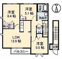 パサージュM 壱番館 202 ｜ 香川県高松市檀紙町（賃貸アパート3LDK・2階・73.00㎡） その2