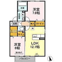 ハリス II棟 201 ｜ 香川県高松市林町（賃貸アパート2LDK・2階・59.58㎡） その2