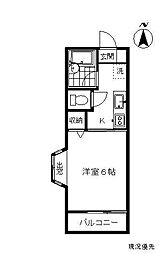 メゾンＦ 1階1Kの間取り