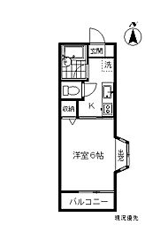 メゾンF 1Kの間取図画像