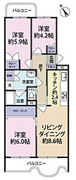 上高井戸ヒミコマンション 3LDKの間取図画像