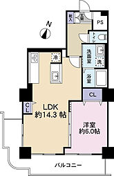ツインタワーすみとし毛利館 1LDKの間取図画像