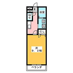 アルコバレーノ1 1Kの間取図画像