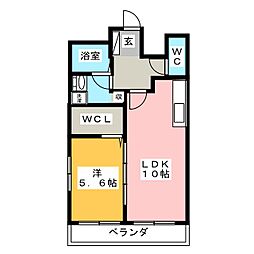 エル・フィネス下土狩 1LDKの間取図画像