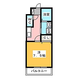アウローラ 1Kの間取図画像