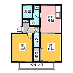 リヴェール 2DKの間取図画像