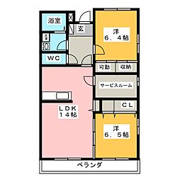 グリーングラスS 2LDKの間取図画像