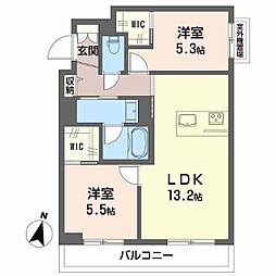 SHINEFORT 2LDKの間取図画像