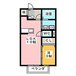 セジュール森乃腰 1LDKの間取図画像