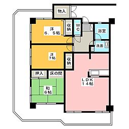 ヴァンヴェールドゥ二日町 3LDKの間取図画像