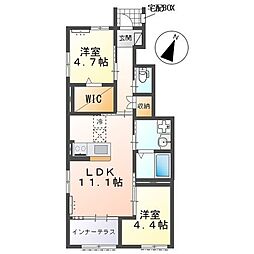セリアージュ 2LDKの間取図画像