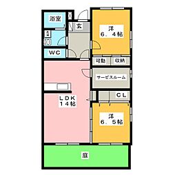 グリーングラスS 2SLDKの間取図画像