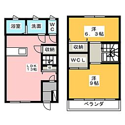 ヴィライースト 2LDKの間取図画像
