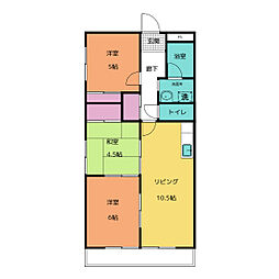 ドミールＫ 壱番館 1階3LDKの間取り