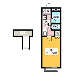 メゾンアゼリア 1Kの間取図画像