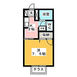 リヴェール壱番館 1Kの間取図画像