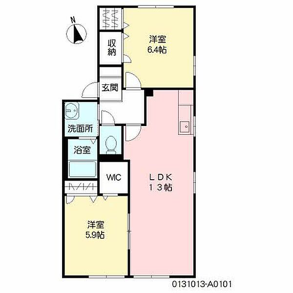 スリーゼA棟 101｜福岡県久留米市宮ノ陣6丁目(賃貸アパート2LDK・1階・57.92㎡)の写真 その2