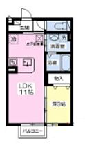 福岡県久留米市上津町2046-1（賃貸アパート1LDK・1階・33.54㎡） その2