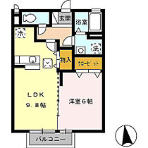 福岡県久留米市東合川4丁目8-38（賃貸アパート1LDK・1階・40.07㎡） その2