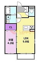 福岡県久留米市山川町271-4（賃貸アパート1LDK・2階・34.00㎡） その2