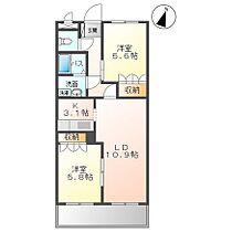 福岡県久留米市北野町十郎丸1799-1（賃貸アパート2LDK・2階・57.85㎡） その2