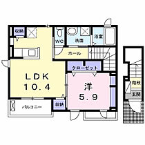 クアドリフォリオII 201 ｜ 福岡県久留米市高良内町4381番地3（賃貸アパート1LDK・2階・45.13㎡） その2