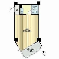 ライオンズマンション油壺 5階ワンルームの間取り