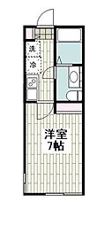 JR京浜東北・根岸線 磯子駅 徒歩15分の賃貸アパート 1階1Kの間取り