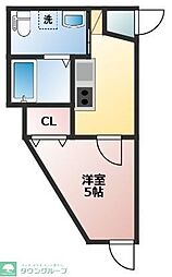 京急本線 追浜駅 徒歩6分の賃貸アパート 1階1Kの間取り