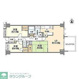グランドメゾン朝比奈 2LDKの間取図画像
