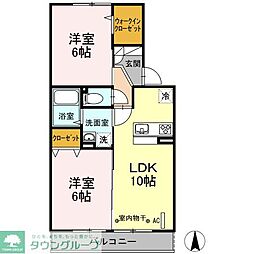 コンフォート湘南山手　I 2階2LDKの間取り