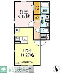 サンハイムVII 2階1LDKの間取り